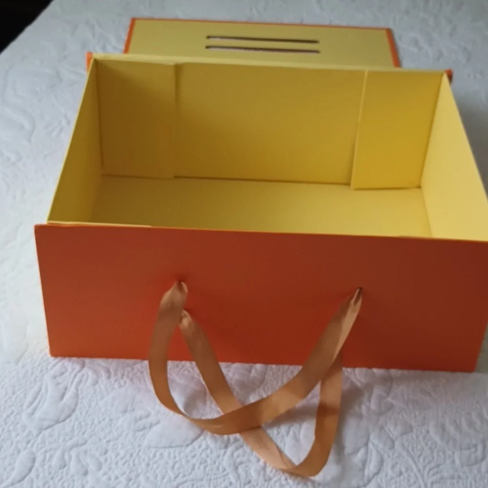 Louis Vuitton Signature Orange & Gold Storage Magnetic Handles Box Large - Picture 6 of 9